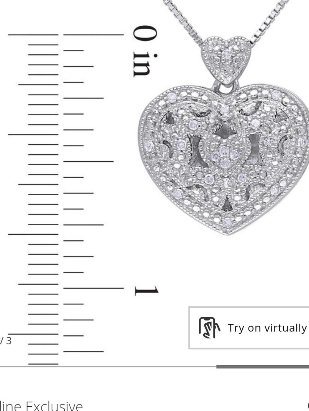 Sparkling Silver Heart Pendant Necklace with White Crystals